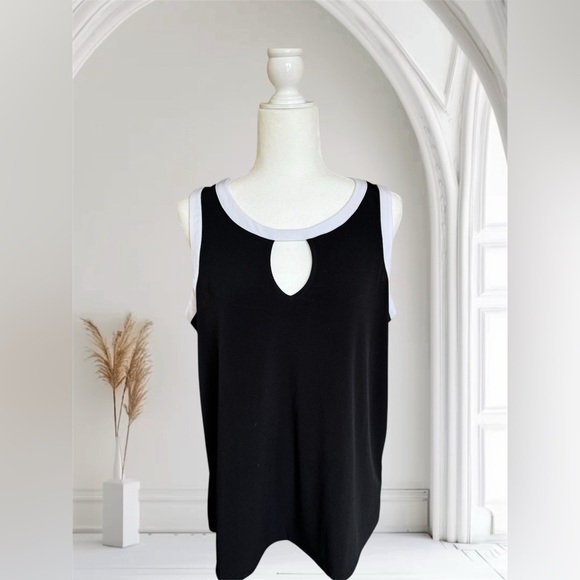 Banana Republic Black Tank Top with White Accents - Picture 1 of 6